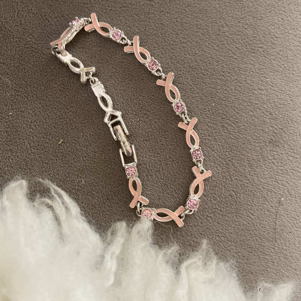 Vintage Avon Breast Cancer Hope Crusade Awareness Bracelet with Extender 8.5"